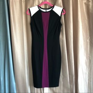 Cache Black and White Sheath Dress